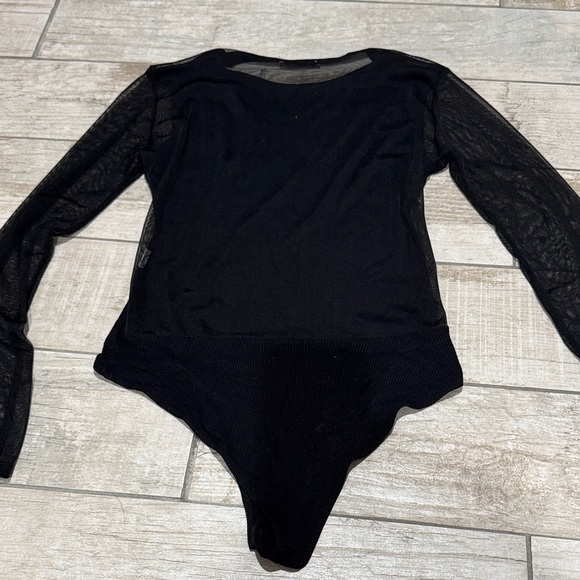 Zara Black Mesh Sleeve Bodysuit - Picture 5 of 6